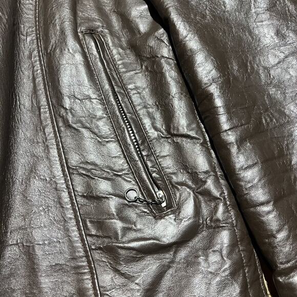 Vintage 60s Beau Breed Brown Cafe Racer Leather Jacket - Picture 4 of 6